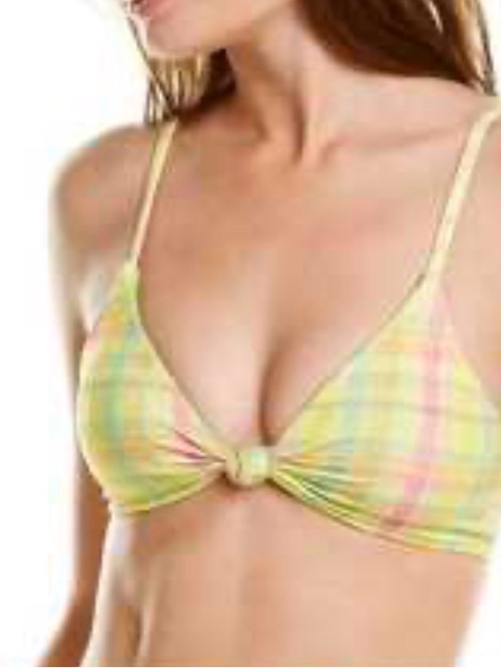 Dippin Daisys NEW Plaid Knot Front Bikini Top